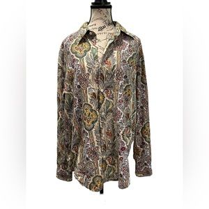 Men’s Express patterned button down shirt Size L